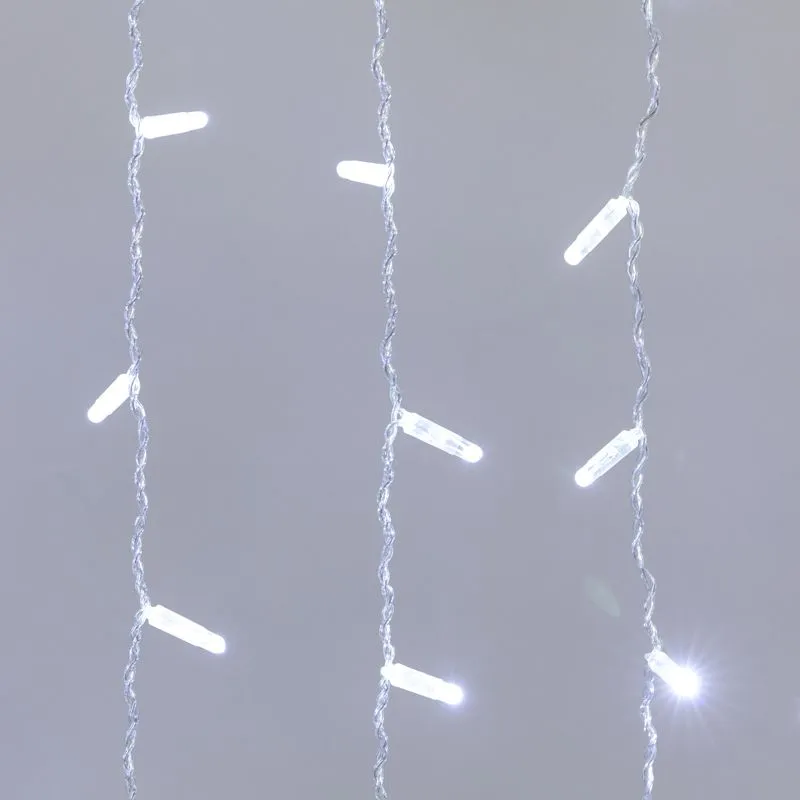 Гирлянда светодиодная Занавес 2x0,8м 160 LED БЕЛЫЙ прозрачный ПВХ IP65 постоянное свечение 230В нужен блок 303-500-1 NEON-NIGHT - Фото 3