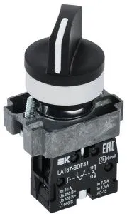 Переключатель LA167-BDF41 на 2 положения 1з черный IEK