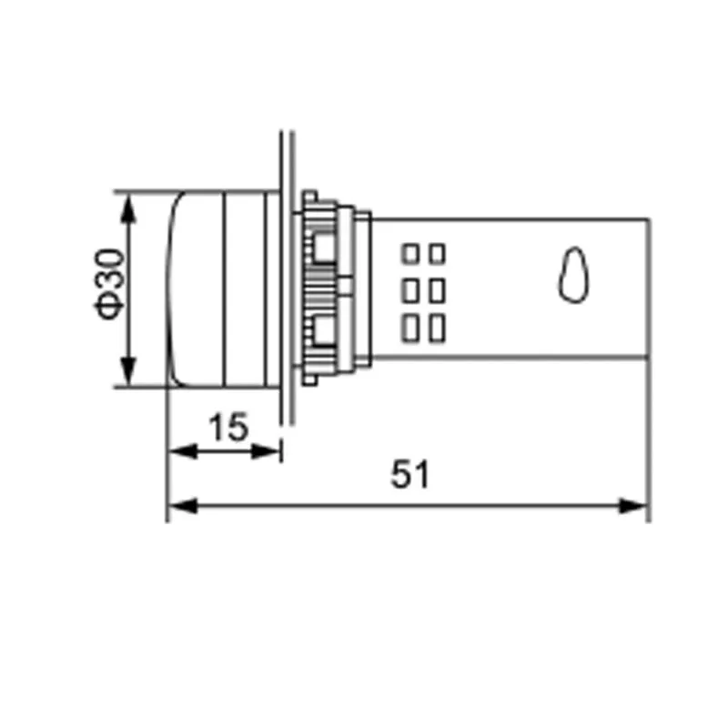 Индикатор значения напряжения желтый VD22 70-500 В - Фото 5