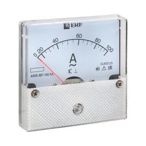 AMA-801 аналоговый на панель (80х80) круглый вырез 100А трансф. подкл. EKF ama-801-100