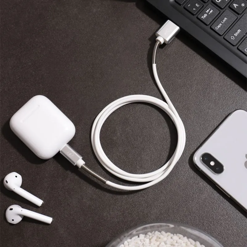 USB кабель для iPhone 5/6/7/8/Х моделей, белый силикон, 1 метр  (с пружиной) REXANT - Фото 3