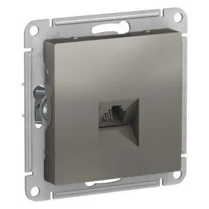Розетка телефонная 1-м СП AtlasDesign RJ11 механизм сталь SE ATN000981 1240511