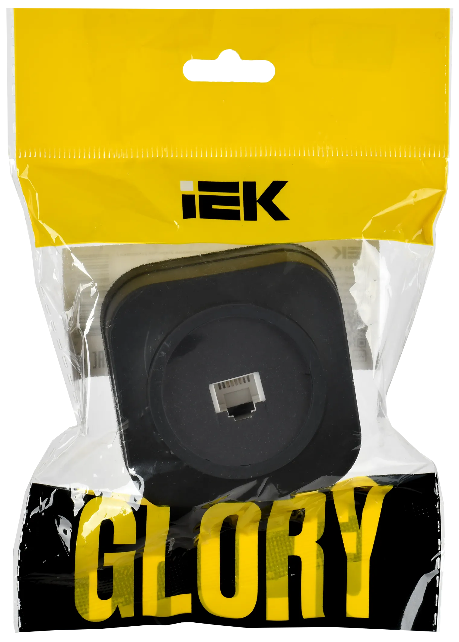 GLORY Розетка для открытой установки телефонная RJ11 РТ20-ХЧм черный матовый IEK - Фото 2