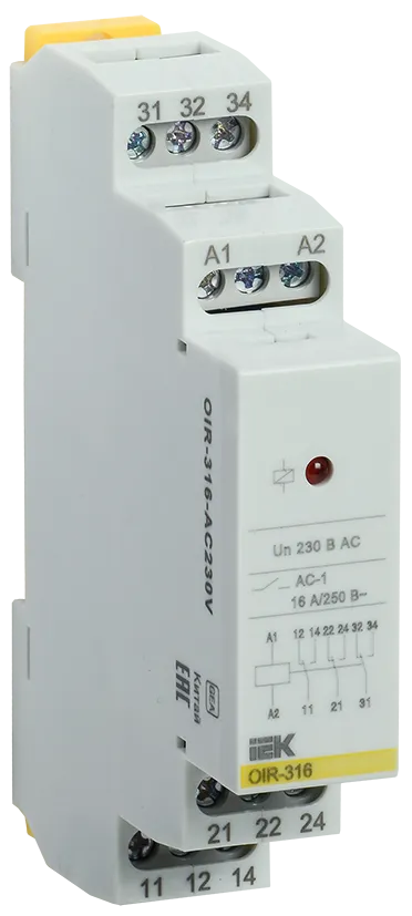 Реле промежуточное модульное OIR 3 контакта 16А 230В AC IEK