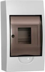 Корпус пластиковый БЕЛЫЙ ЩРН-П-4, черная прозрачная дверь IP41 GENERICA MKP12-N-04-41-G