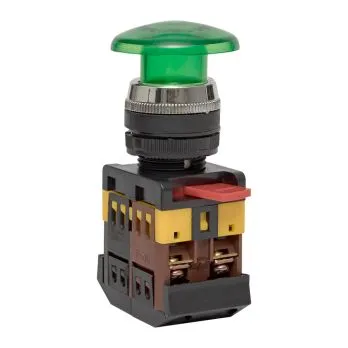 Кнопка AELA-22 зеленая с подсветкой NO+NC 380В Грибок EKF