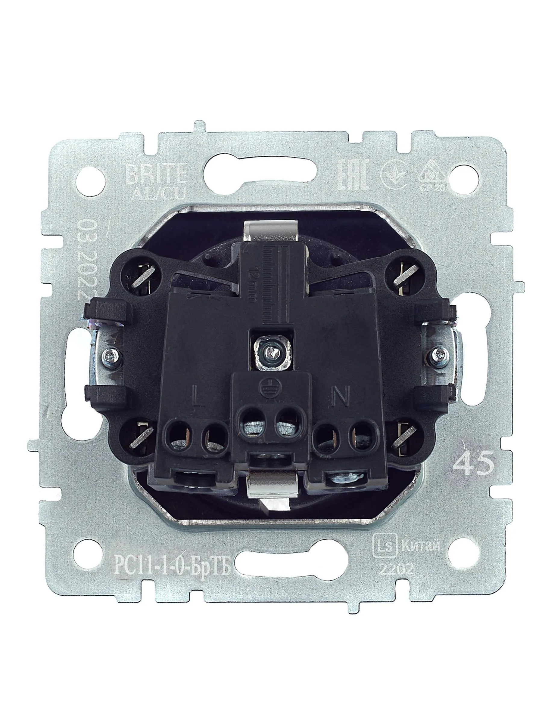 BRITE Розетка 1-местная с заземлением без защитных шторок 16А РС11-1-0-БрТБ темная бронза IEK - Фото 3