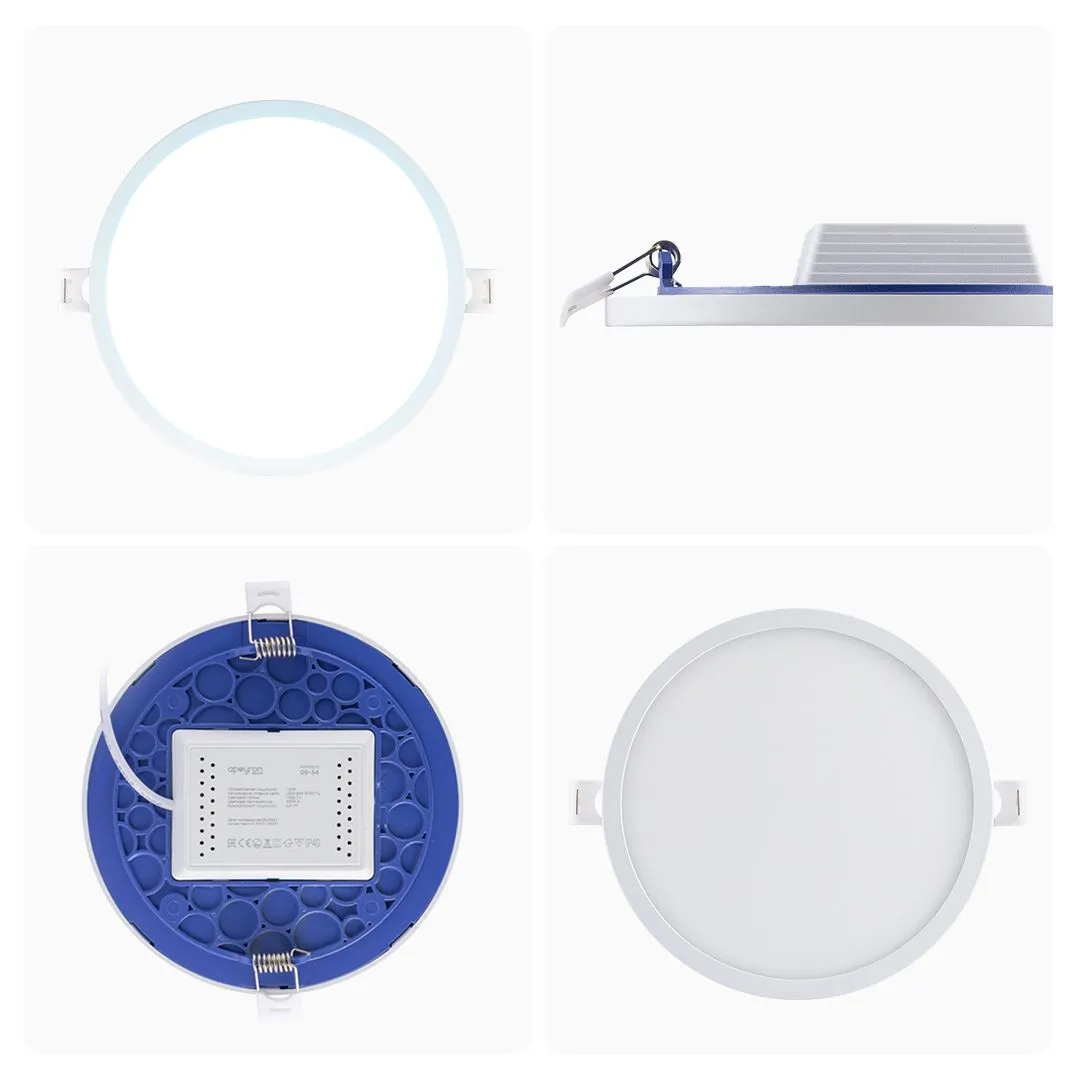 Панель светодиодная встраиваемая круглая 15Вт, 1200Лм, Ф145/129мм, 6500К, Apeyron - Фото 12