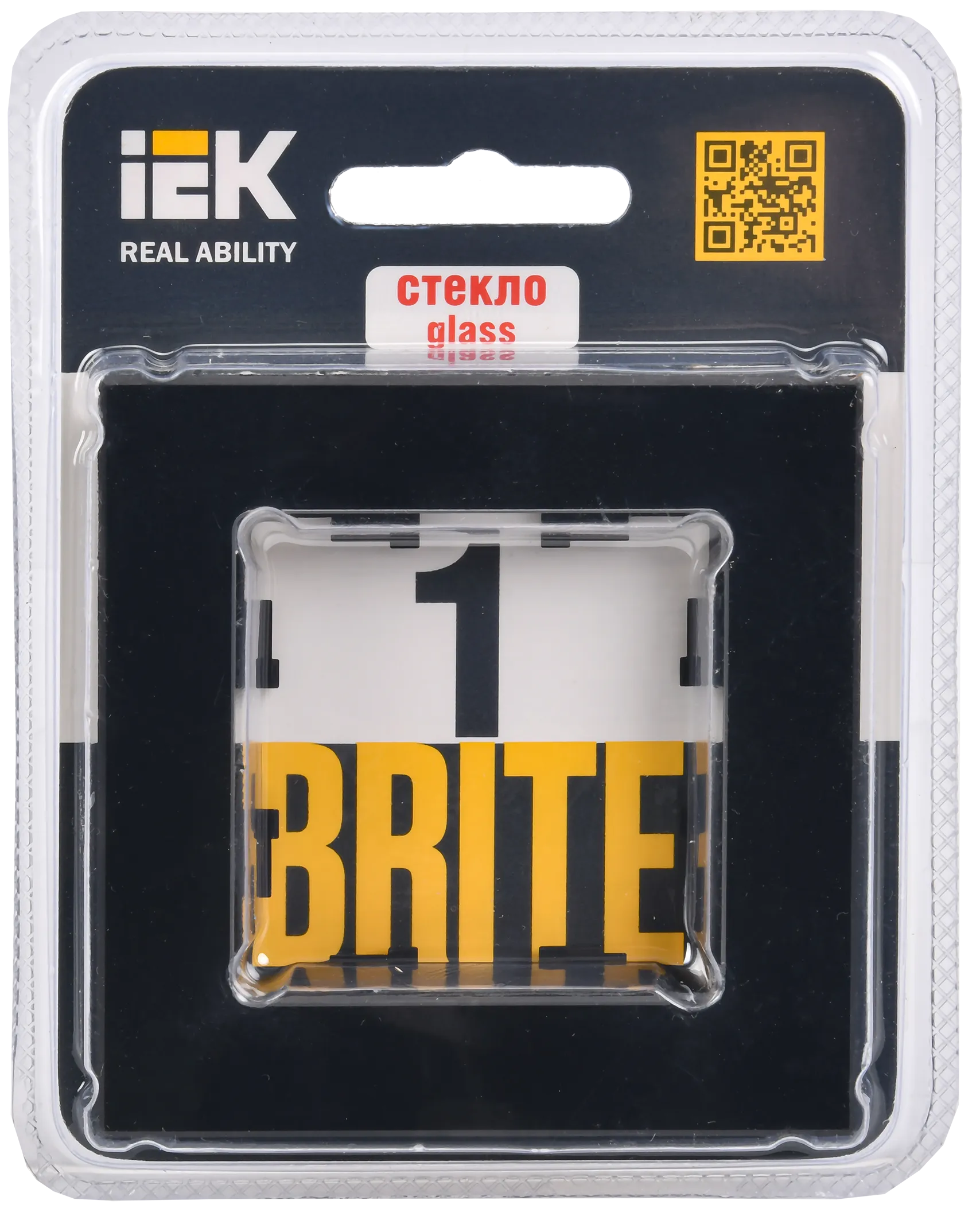 BRITE Рамка 1 -местная РУ-1-2-БрЧ стекло черный IEK - Фото 2