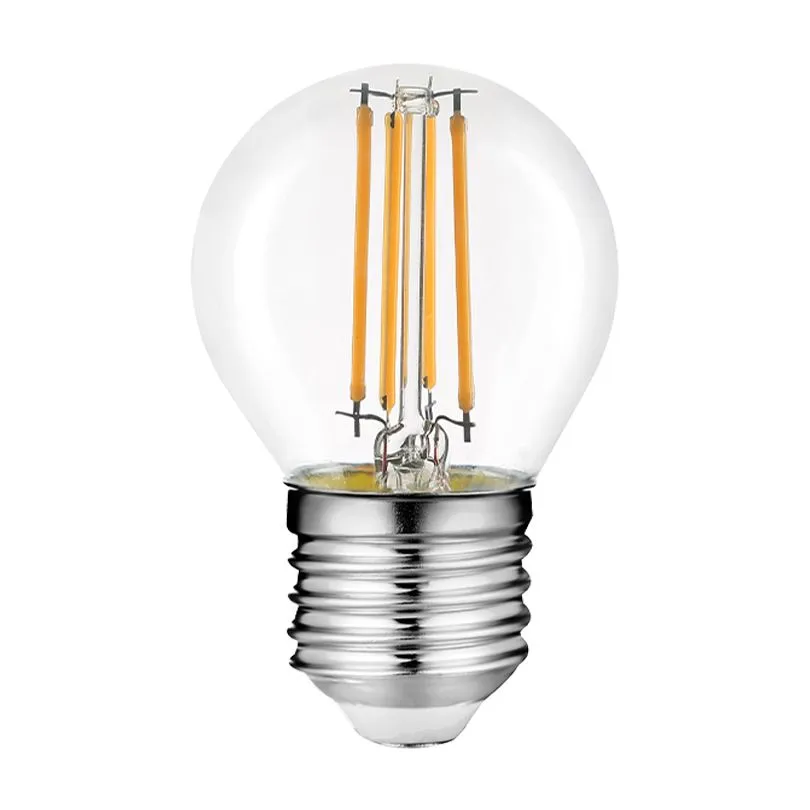 Светодиодная лампа WOLTA Filament, AC 220-240В, 50/60 Гц, прозрачное стекло, "Шар" G45 E27, 9 Вт 810 лм, 3000 К, 1/10/100