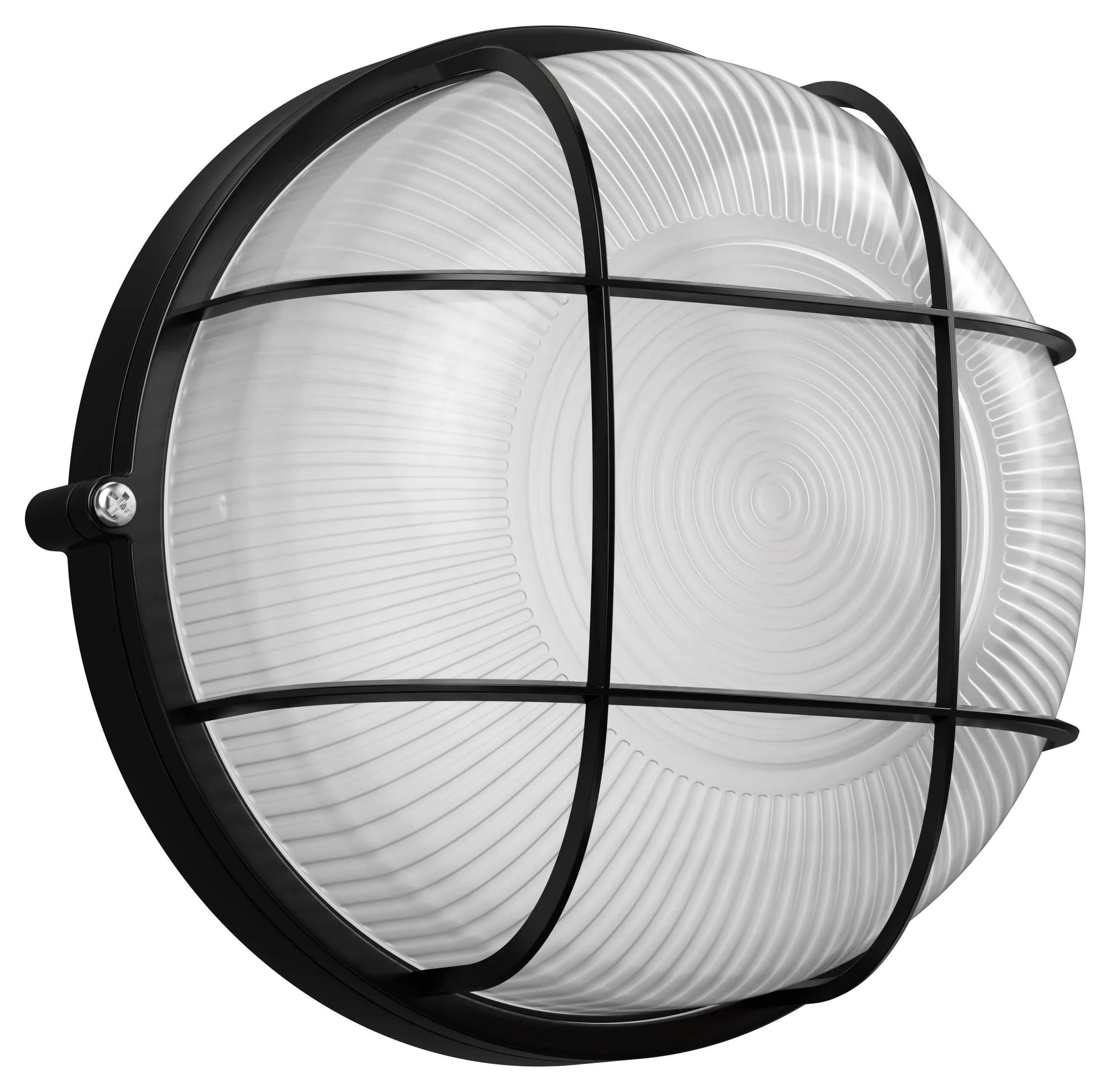 Светильник НПП1302 круг с решеткой 60Вт IP54 черный IEK