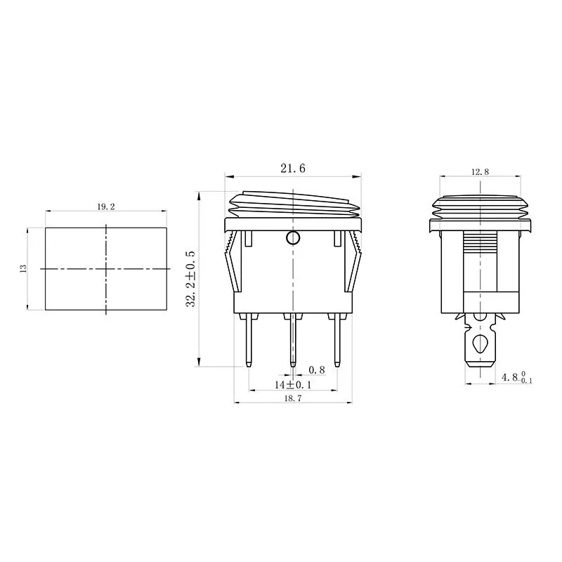 Выключатель клавишный 250V 6А (3с) ON-OFF желтый с подсветкой Mini ВЛАГОЗАЩИТА (KCD1-201-4W) REXANT - Фото 3