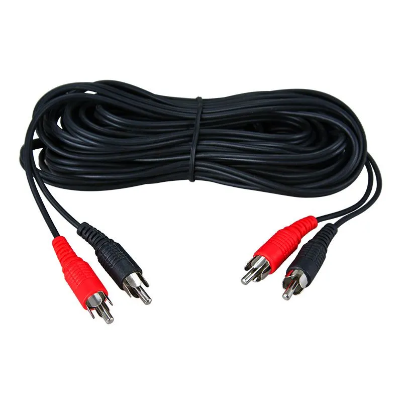 Шнур 2 RCA - 2 RCA, 3м, черный REXANT - Фото 2