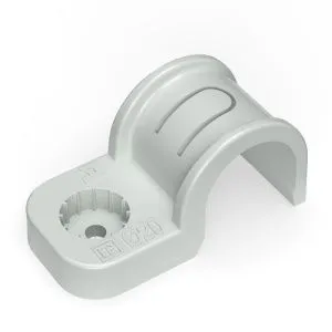 Крепеж-скоба пластиковая односторонняя для прямого монтажа атмосферостойкая серая в п/э d20 мм (50шт PR13.0369