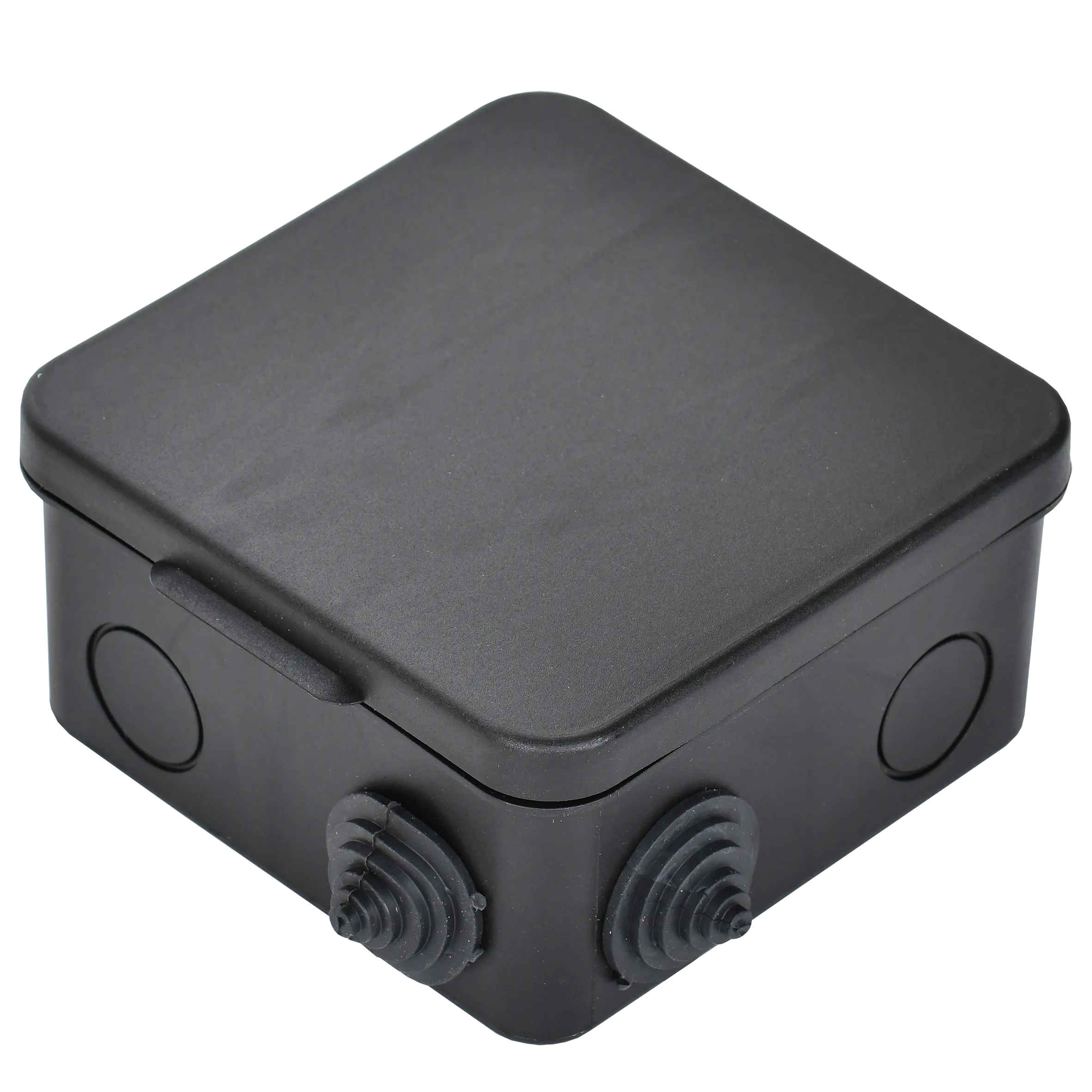 Коробка распаячная КМ41256 для открытой проводки с откидной крышкой безгалогенная (HF) 100х100х50мм IP54 8 гермовводов черная (RAL 9005) IEK - Фото 3