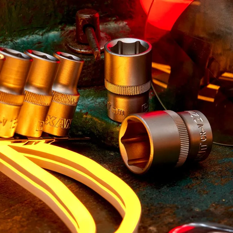 Набор торцевых головок 1/2, шестигранные, CrV, 10 шт., 10-22мм REXANT - Фото 2