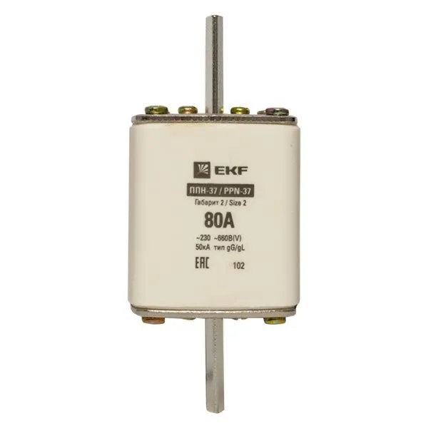 Плавкая вставка ППН-37 400/80А габарит 2 EKF - Фото 5