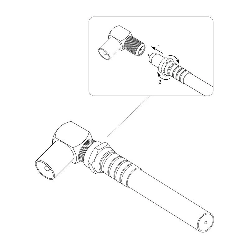 Переходник угловой гнездо F – штекер TV REXANT - Фото 4