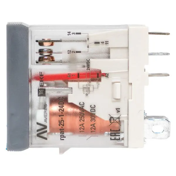 Реле промежуточное с кнопкой и мех. Индикацией RPAt 25/1 12A 24В DC EKF - Фото 4