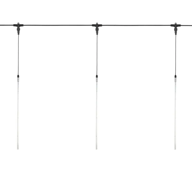 Гирлянда Тающие сосульки комплект 10 шт. х 50см, шаг 100см, 600 LED ТЕПЛЫЙ БЕЛЫЙ, черный каучук, IP67, 24В, соединяется NEON-NIGHT