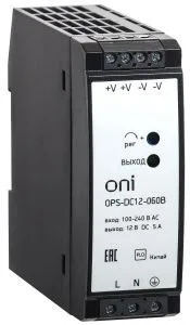Блок питания OPS 220В AC/12В DC 5А 60Вт ONI OPS-DC12-060B