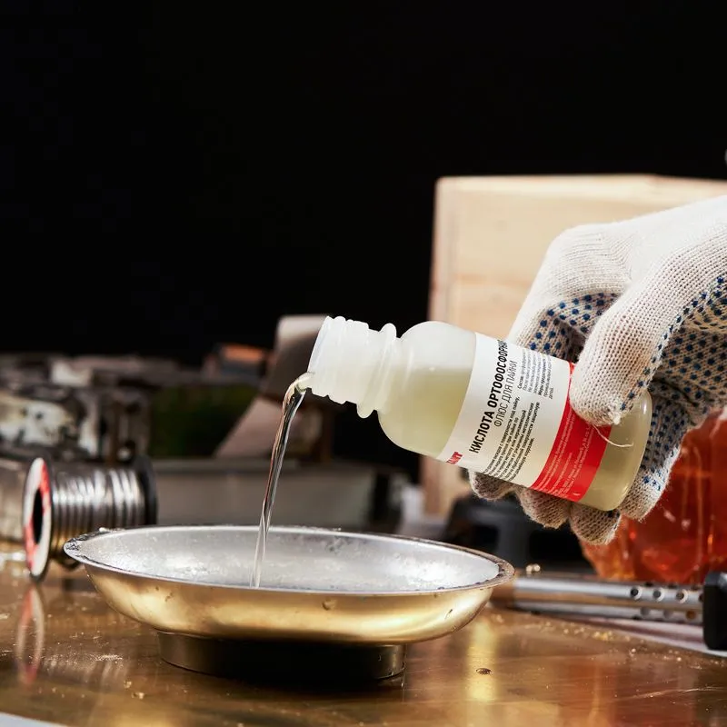 Флюс для пайки, КИСЛОТА ОРТОФОСФОРНАЯ 75%, 100мл, флакон REXANT - Фото 4