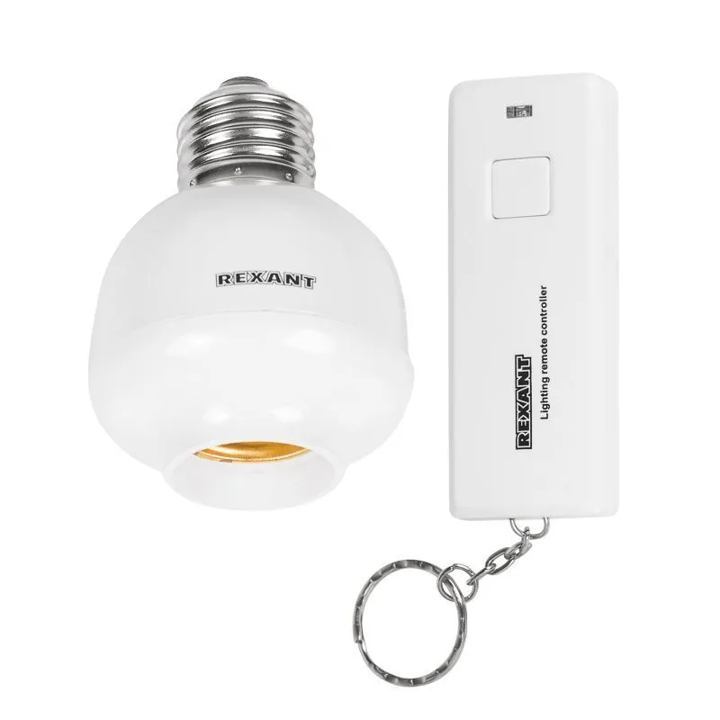 Цоколь  для лампочки , с пультом дистанционного управления Rexant   RX-15 10-6016