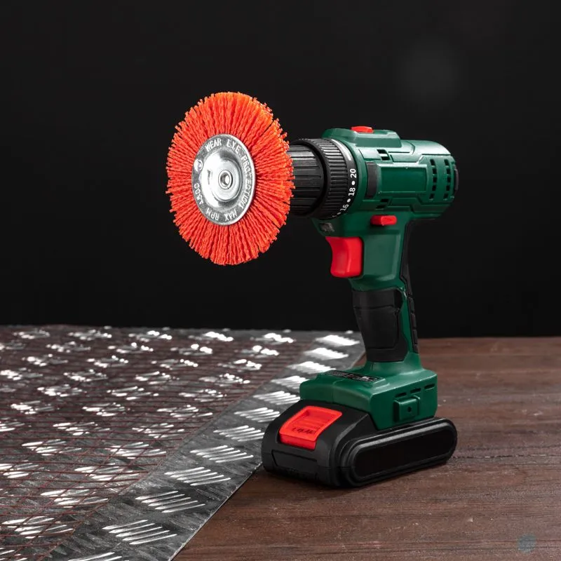 Щетка дисковая для дрели, нейлоновая проволока с абразивным покрытием, 100мм KRANZ - Фото 4