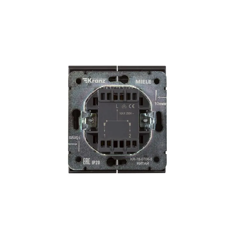 Выключатель STRONG 2 кл 10А с/у антрацит KRANZ - Фото 3