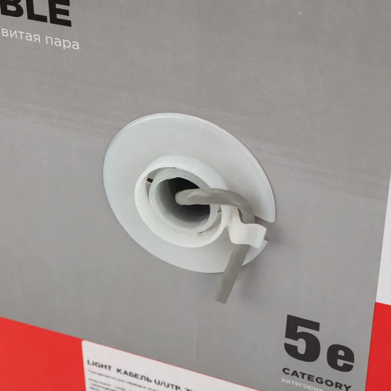 Кабель витая пара U/UTP, CAT 5e, ZH нг(А)-HF, 4PR, 24AWG, INDOOR, SOLID, серый, 305м REXANT LIGHT - Фото 5