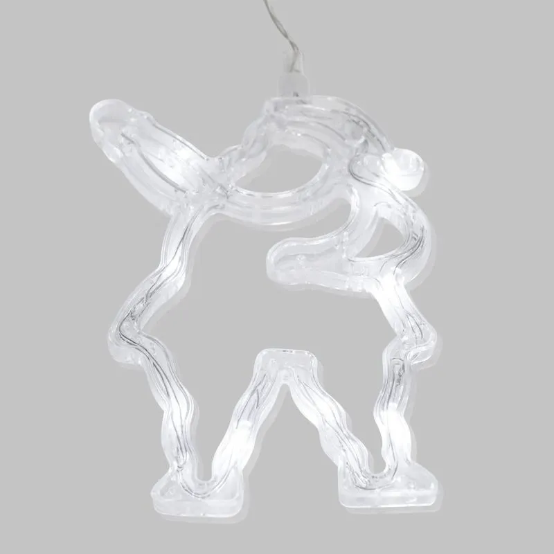 Фигура светодиодная Санта Клаус на присоске с подвесом, цвет белый 501-018