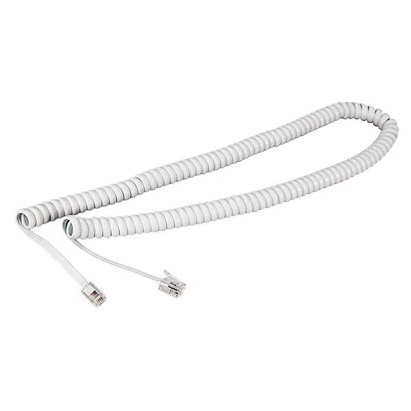 Шнур для телефонной трубки, витой RJ-10 (4P-4C), 4м, белый REXANT 18-2041