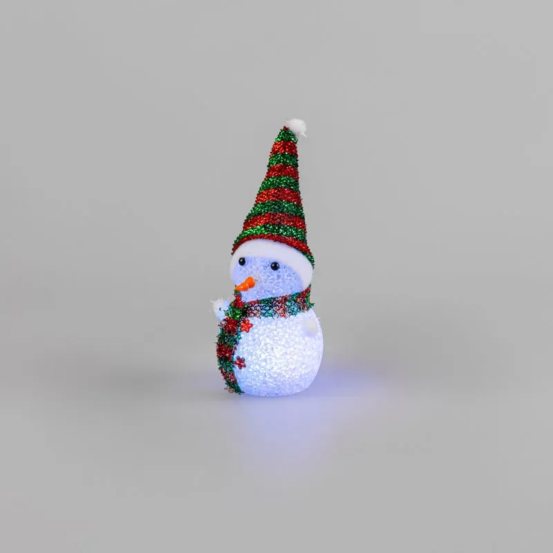 Фигура светодиодная Снеговик 17см, RGB