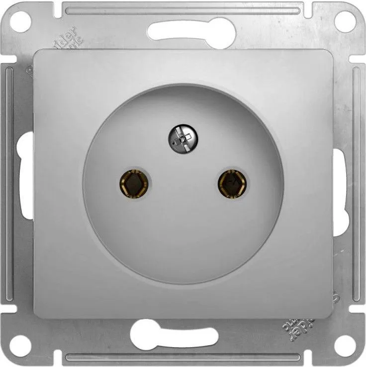 Розетка 1-м СП Glossa 16А IP20 без заземл. механизм алюм. SE GSL000341