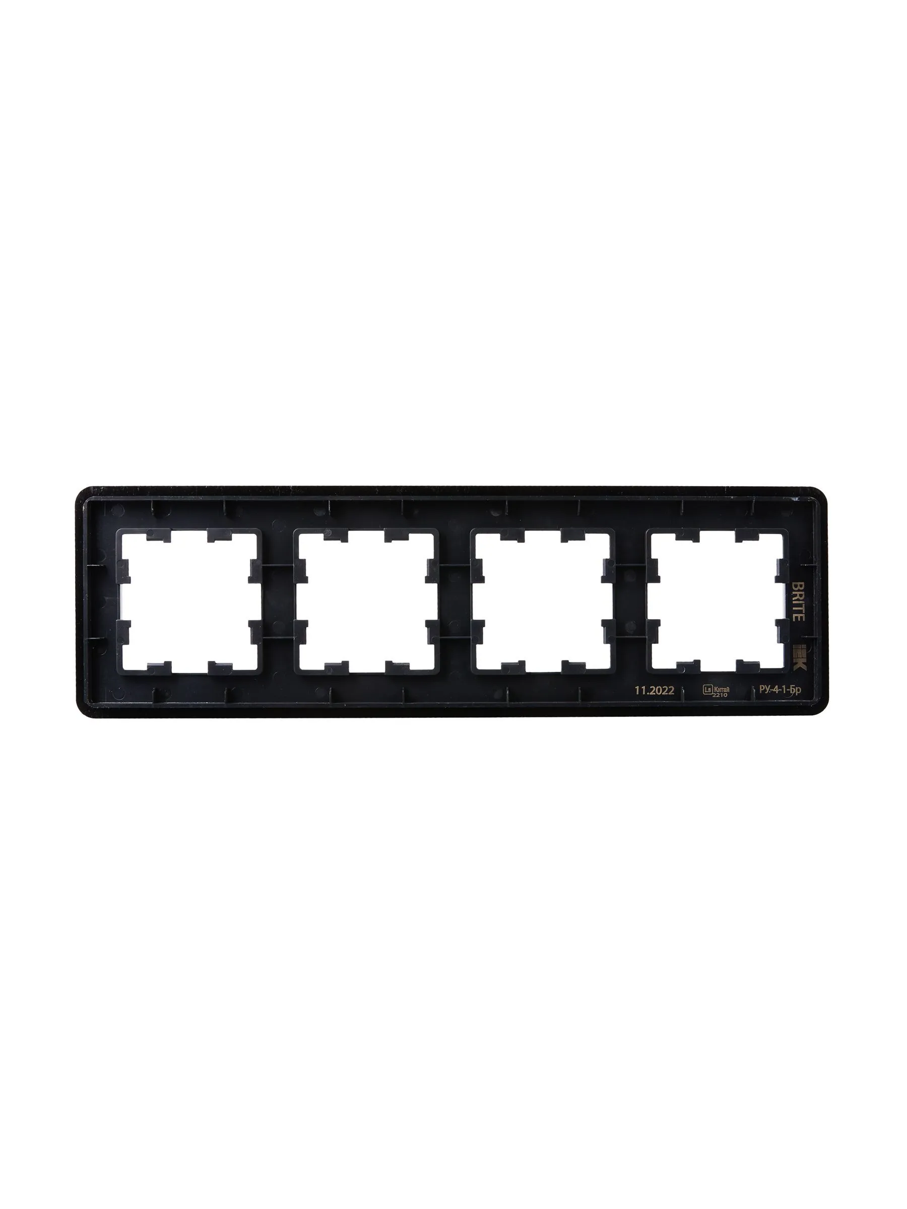 BRITE Рамка 4-местная РУ-4-1-Бр металл черный RE AL IEK - Фото 5