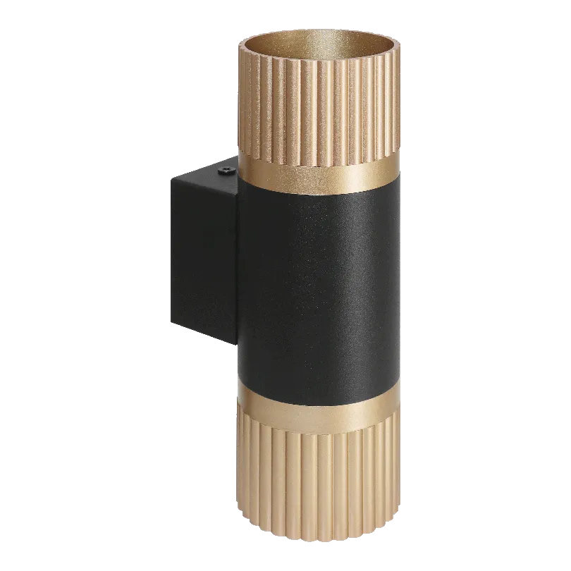 Настенный светильник WOLTA WSL-GU10/W19BG-2 DUO под лампу GU10 Чёрный/золото D55x180