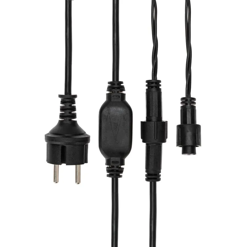 Гирлянда светодиодная Бахрома (Айсикл), 3,2х0,9м, 120 LED СИНИЙ, черный КАУЧУК 2,3мм, IP67, постоянн - Фото 2