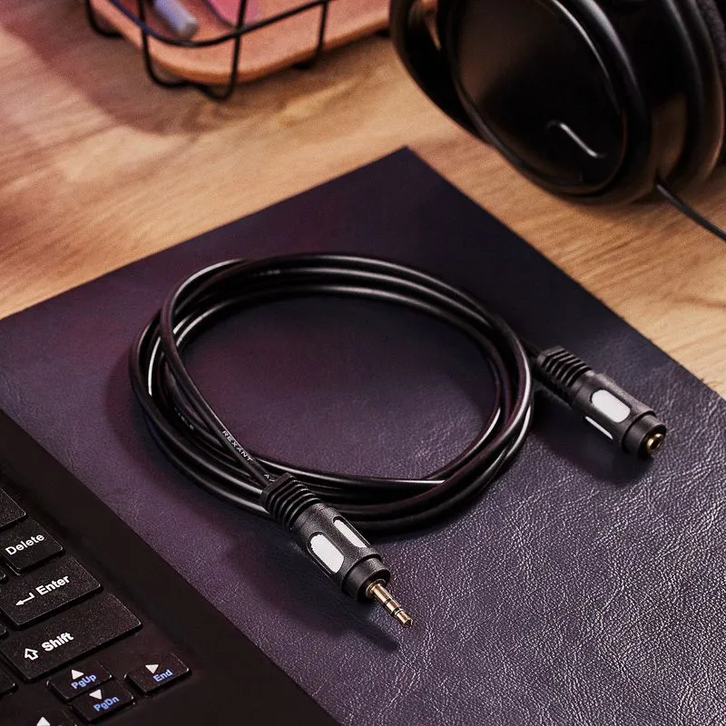 Шнур Стерео 3,5мм гнездо - Стерео 3,5мм штекер, 1,5м, Gold REXANT - Фото 2