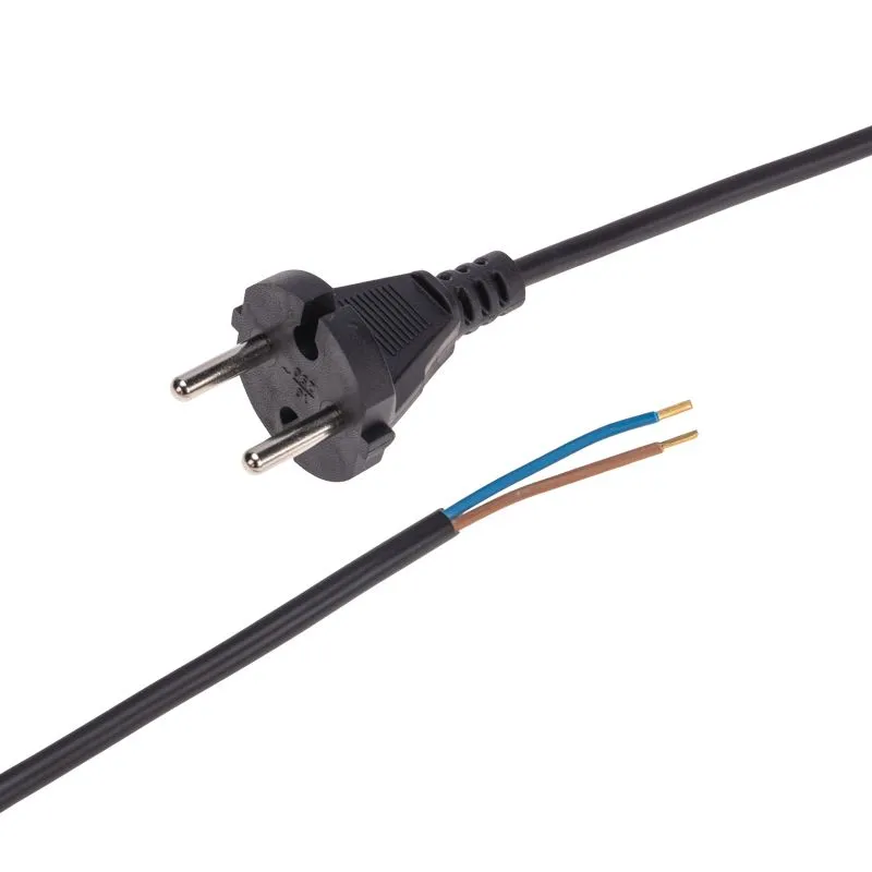 Шнур электрический с вилкой ПВС 2х0,75 мм² 1,5м черный REXANT 11-1305