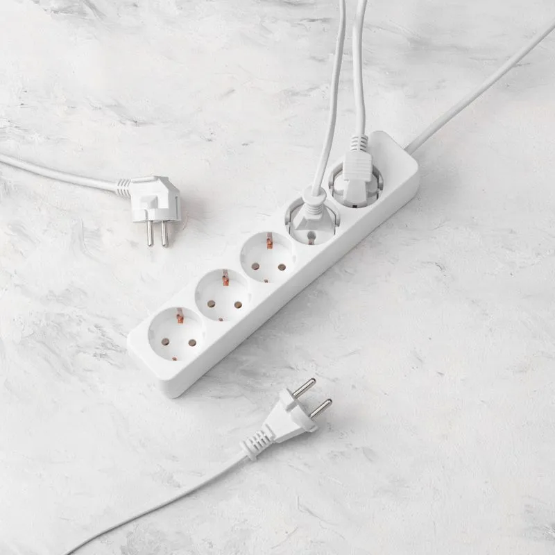 Удлинитель 5 гнезд, 5м, 3х0,75мм², с/з, белый PROconnect - Фото 2