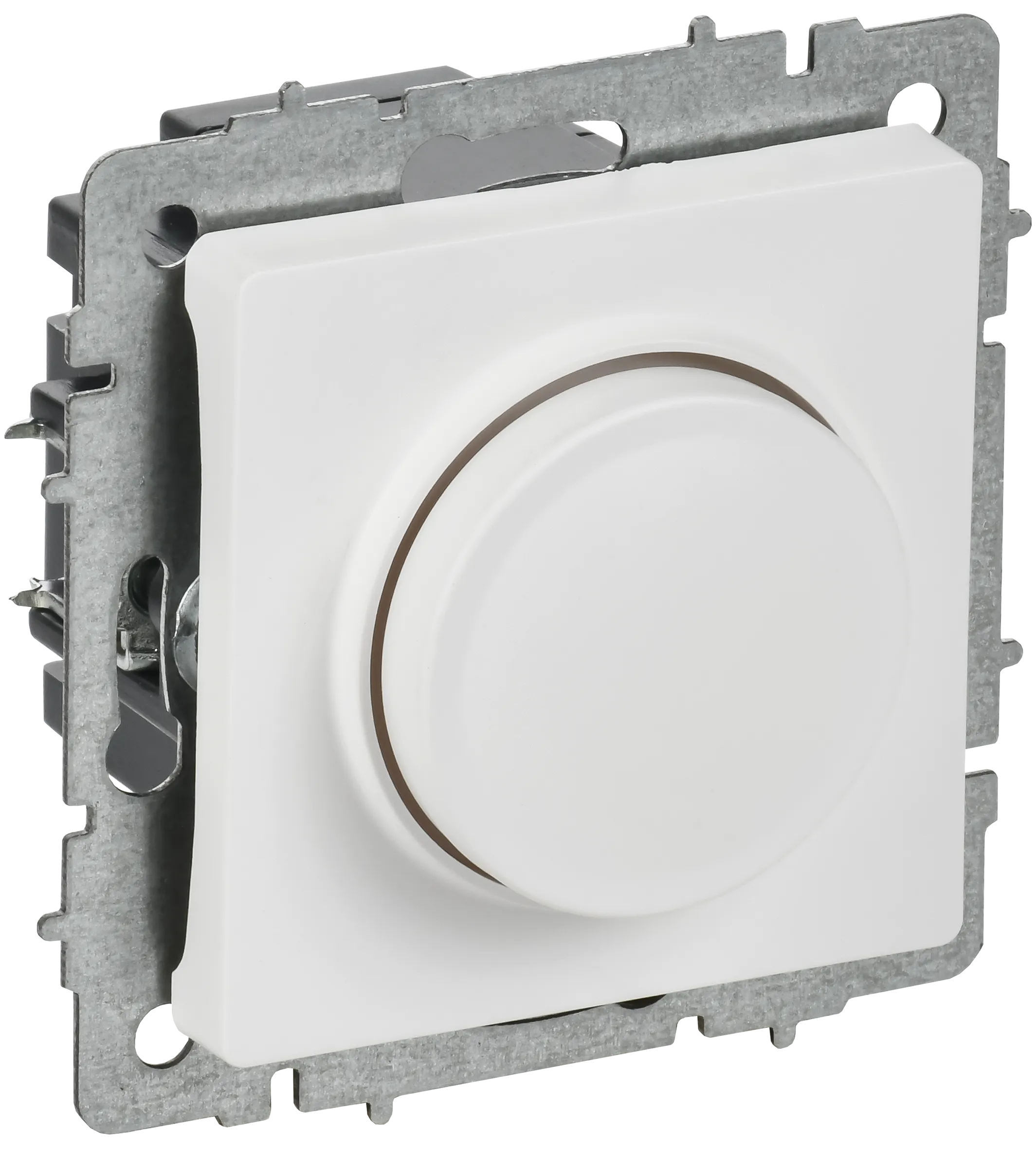 BRITE Светорегулятор поворотно-нажимной 600Вт СС10-1-0-БрАБ арктический белый IEK BR-D20-0600-K91