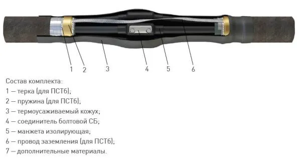 Муфта 4 ПСТб-1  (70-120) с соединителями (пластик с бронёй) ЗЭТАРУС