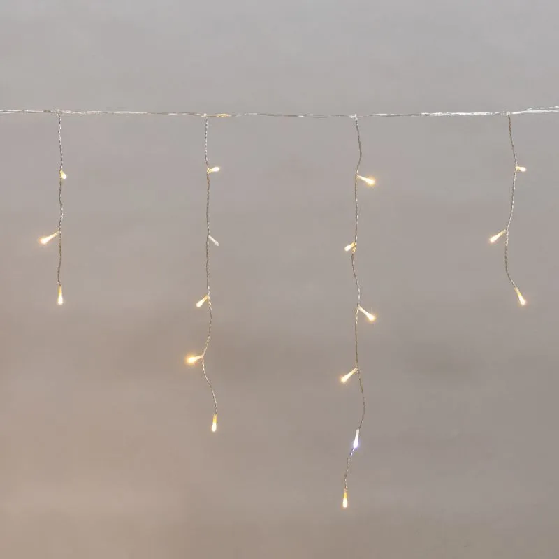 Гирлянда светодиодная Айсикл (бахрома) 5х0,6м, с эффектом мерцания, прозрачный провод, IP44, 230В, диоды ТЕПЛЫЕ БЕЛЫЕ, 112LED NEON-NIGHT