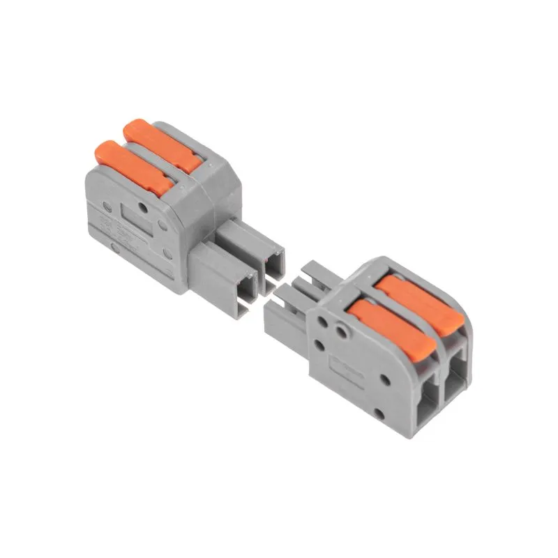 Клемма СМК 222-422R проходная разъемная 2 полюса серая 0,2-2,5/4мм² (50 шт/уп) REXANT - Фото 3