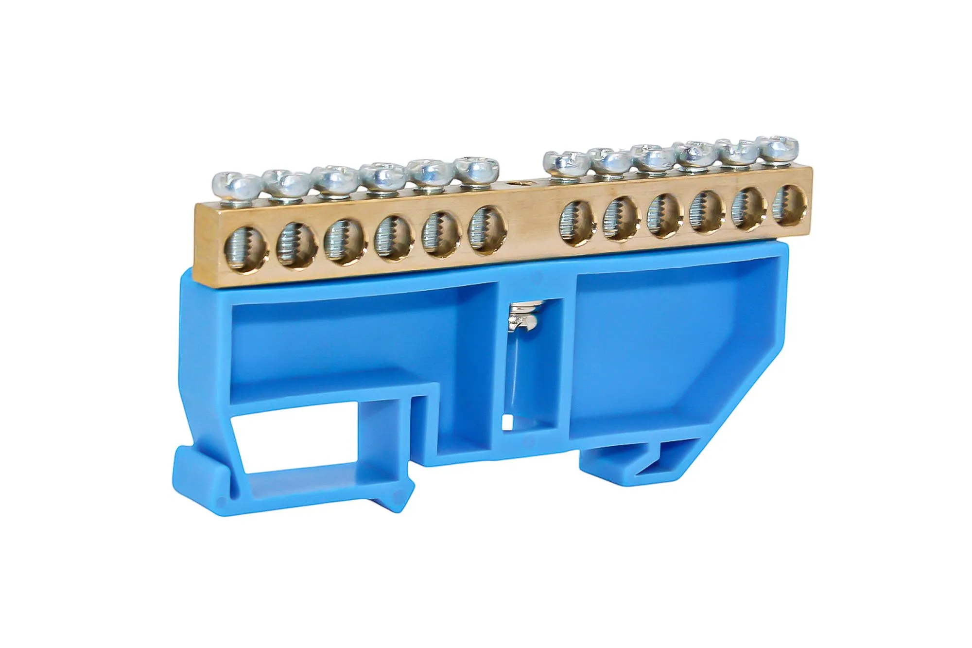 Шина N "ноль" на DIN-изоляторе СИНИЙ 6х9-12