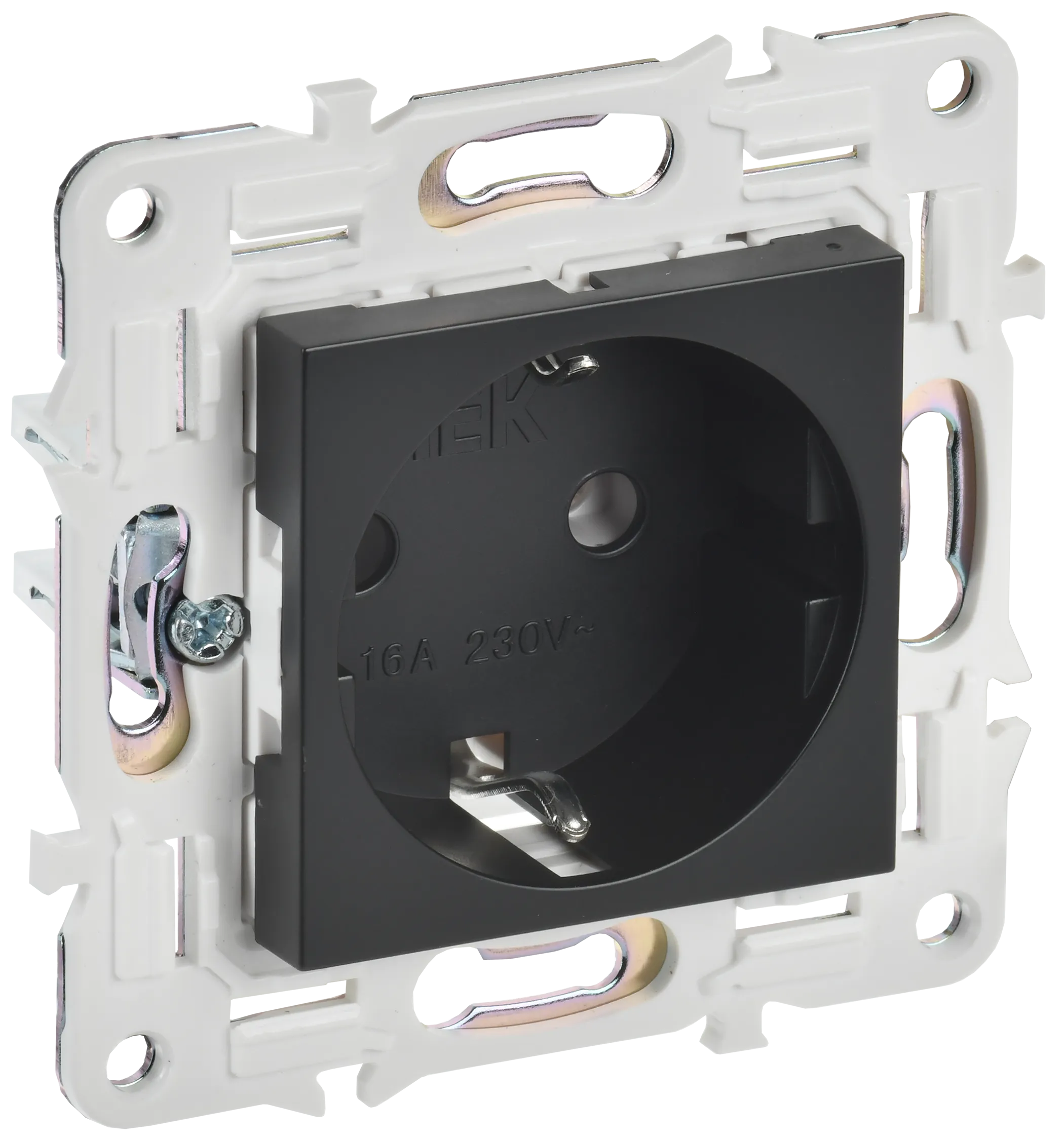SKANDY Розетка с заземлением без защитных шторок 16А SK-R05Bl черный IEK SK-R11-16-K02