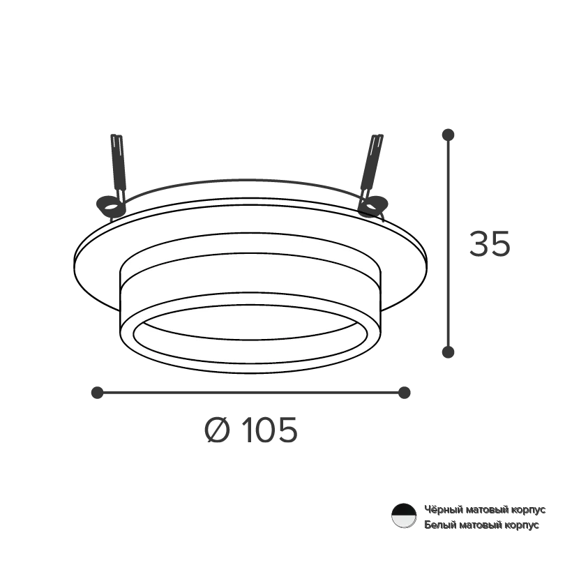 Встраиваемый cветильник WOLTA WDL-GX53/06BL-R IP20 под лампу GX53 круглый Чёрный LUCE D105x35 1/50 - Фото 2