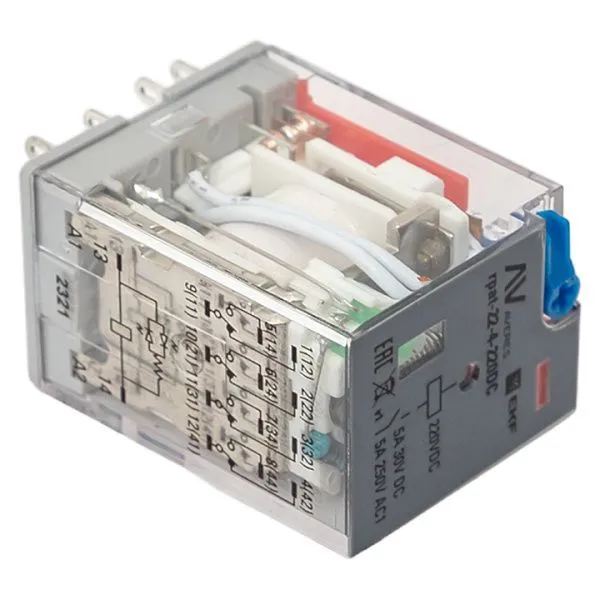 Реле промежуточное с кнопкой и мех. Индикацией RPAt 22/4 5A 220В DC EKF - Фото 6