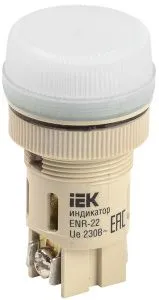 Лампа ENR-22 сигнальная d=22мм белый неон/240В цилиндр IEK BLS40-ENR-K01