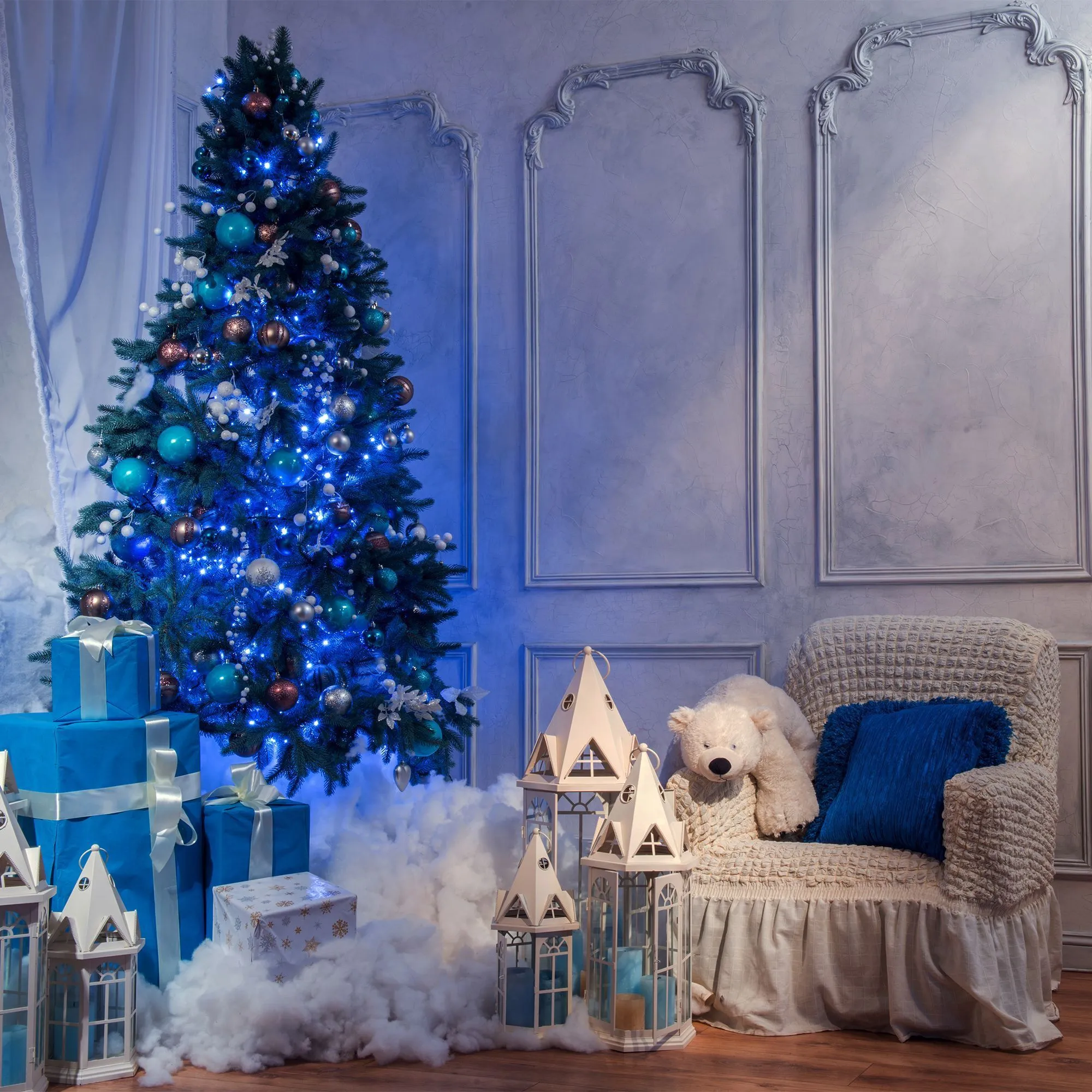 Праздничная гирлянда нить голубой 10м IP20 400-002 Elektrostandard Eurosvet a044099